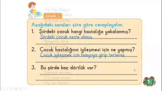 BRT 11 MART  2021 Uzaktan Eğitim 1 Sınıf